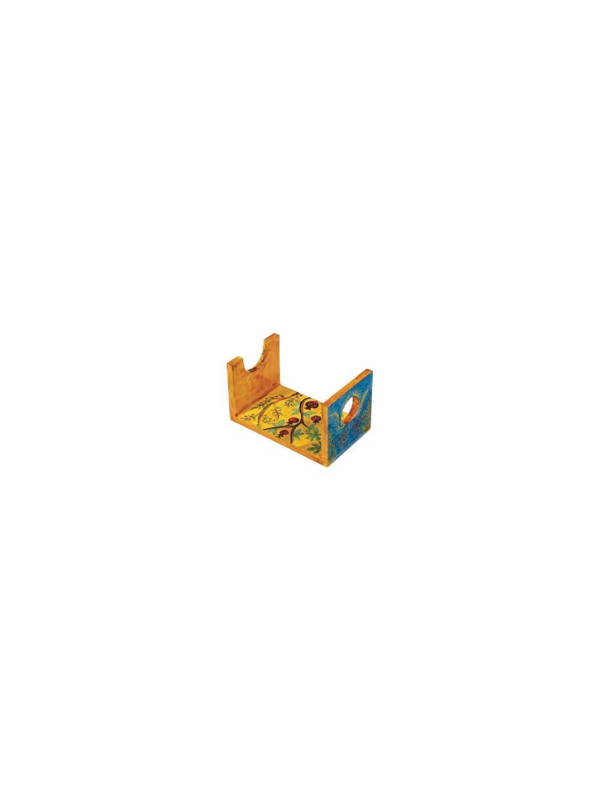 Pomegranates Wooden Shofar Stand - Small | Rosh Hashanah | Judaica